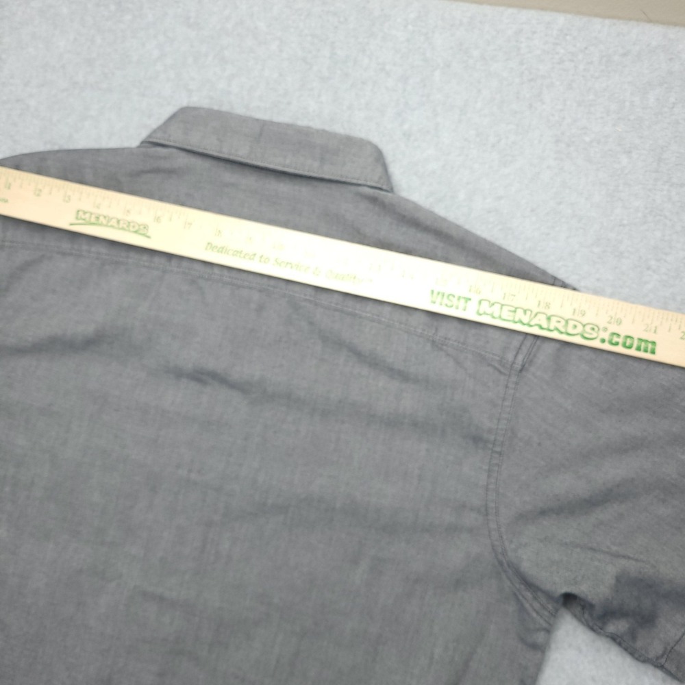Mountain Hardwear Shirt Mens M Gray Chambray Short Sleeve Button‎ Up Casual Top - Picture 9 of 9